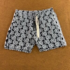 NovaMen Mens XXL Black White Snow Leopard Drift Relaxed Shorts NWT